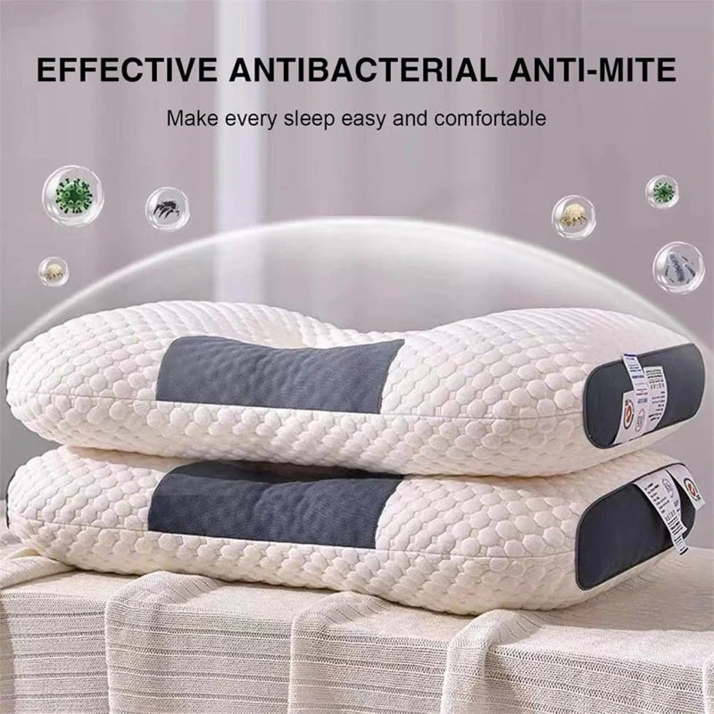 Ergonomisch Nekkussen 40x65cm Wit Grijs Memory Foam Gecontureerd Zijslapers Rugslapers Neksteun Slaapcomfort | Sansoti