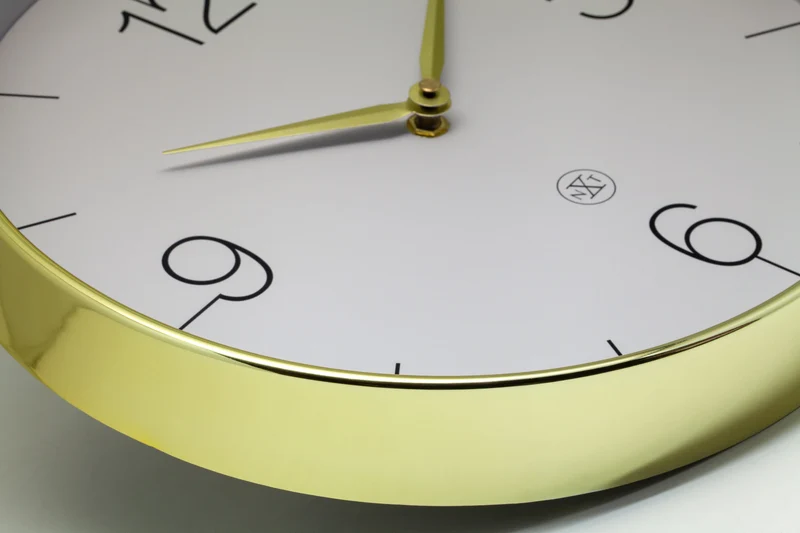 Wall clock 30.5cm-Silent-Gold/Chrome/Grey-Plastic-nXt 'Finesse'