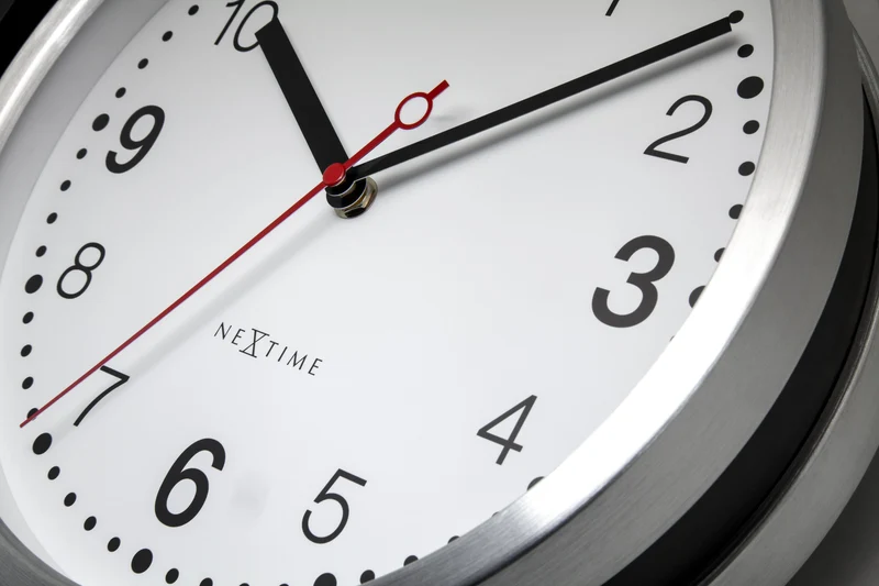 Wall clock 32.3x28x10cm-Silent-White & Black-Aluminium-NeXtime 'Double'