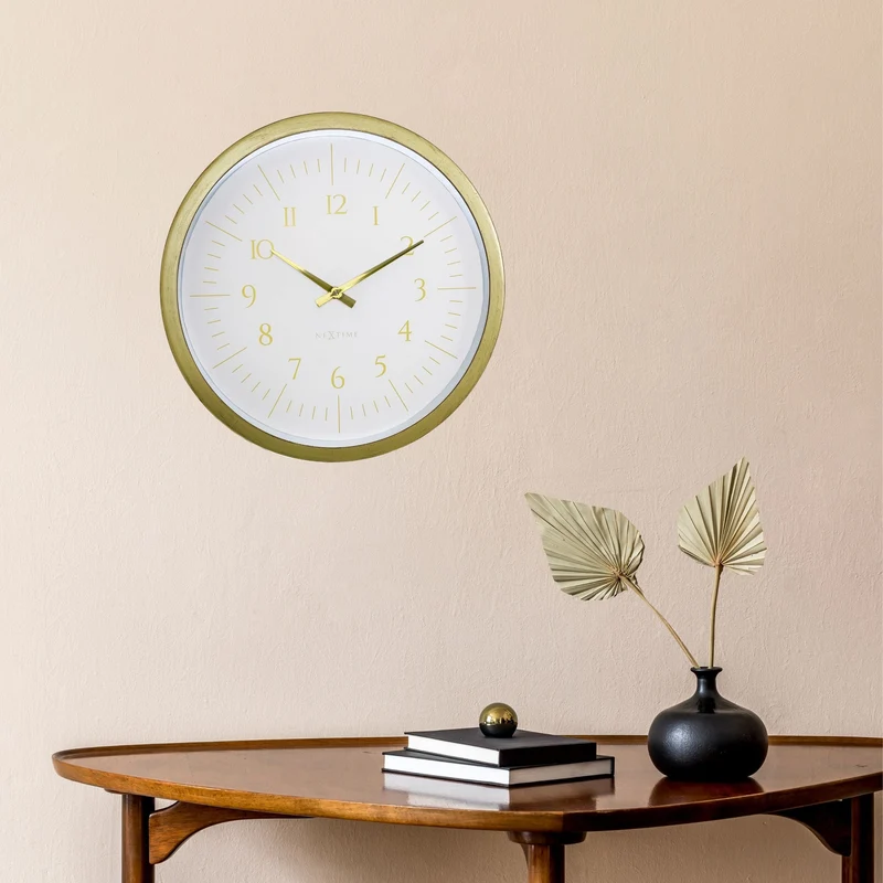 Wall clock 40cm-Black/White-Plastic-NeXtime 'Galaxy'