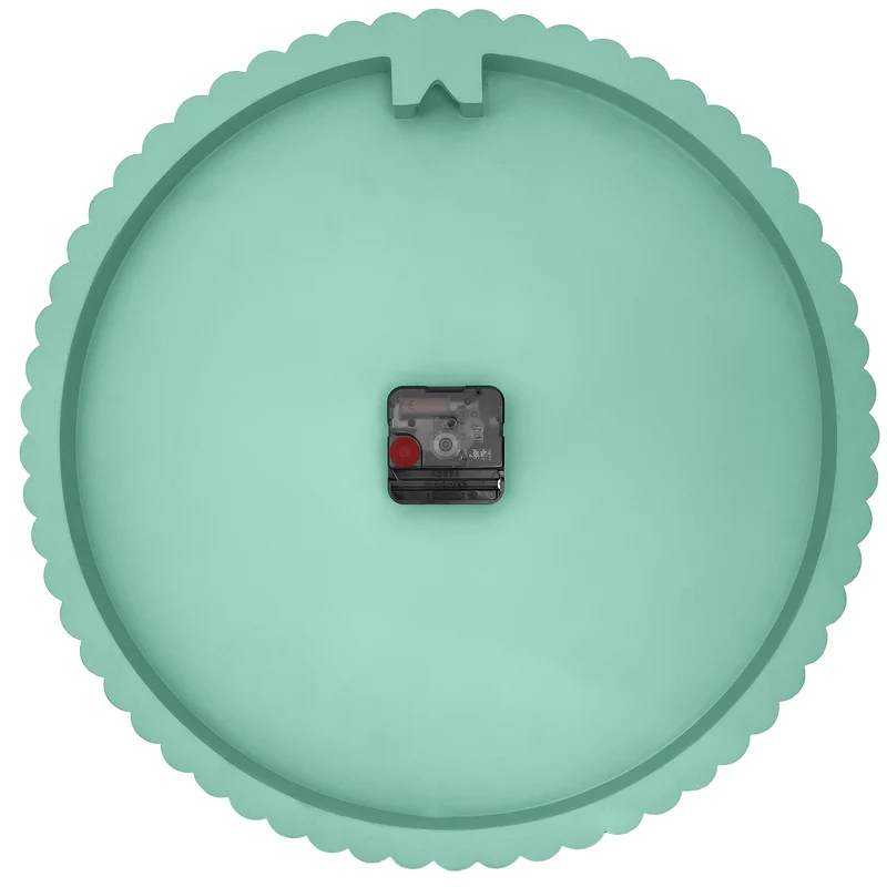 Wall clock 40cm-Silent-White/Green-Polyresin-NeXtime 'Mousse'