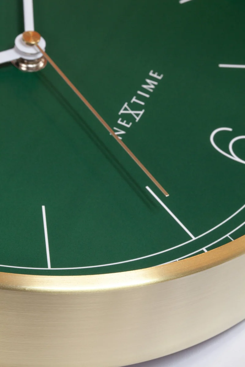 Wall clock 25cm-Silent-Green/Turquoise/White/Black-Metal-NeXtime 'Bolero'