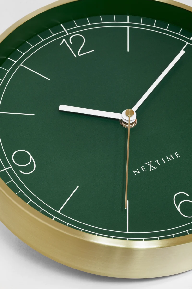 Wall clock 25cm-Silent-Green/Turquoise/White/Black-Metal-NeXtime 'Bolero'