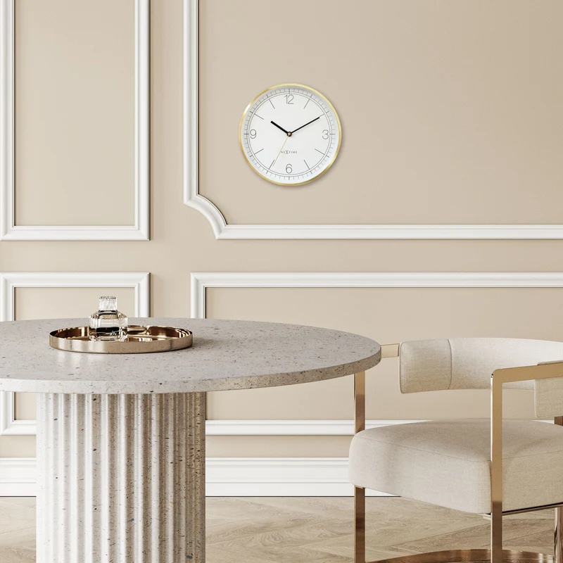 Wall clock 25cm-Silent-Green/Turquoise/White/Black-Metal-NeXtime 'Bolero'