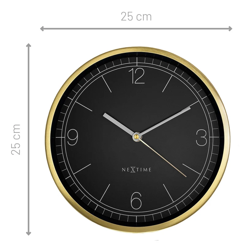 Wall clock 25cm-Silent-Green/Turquoise/White/Black-Metal-NeXtime 'Bolero'