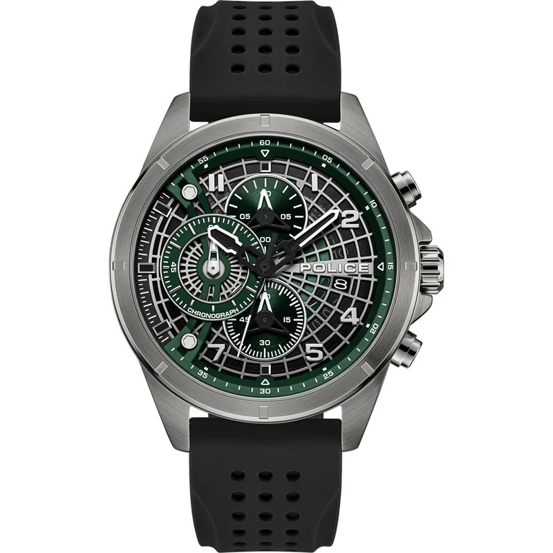 Police Cipher PEWGO0000101 Herren Armbanduhr Grün • Chronograph • Mineralglas