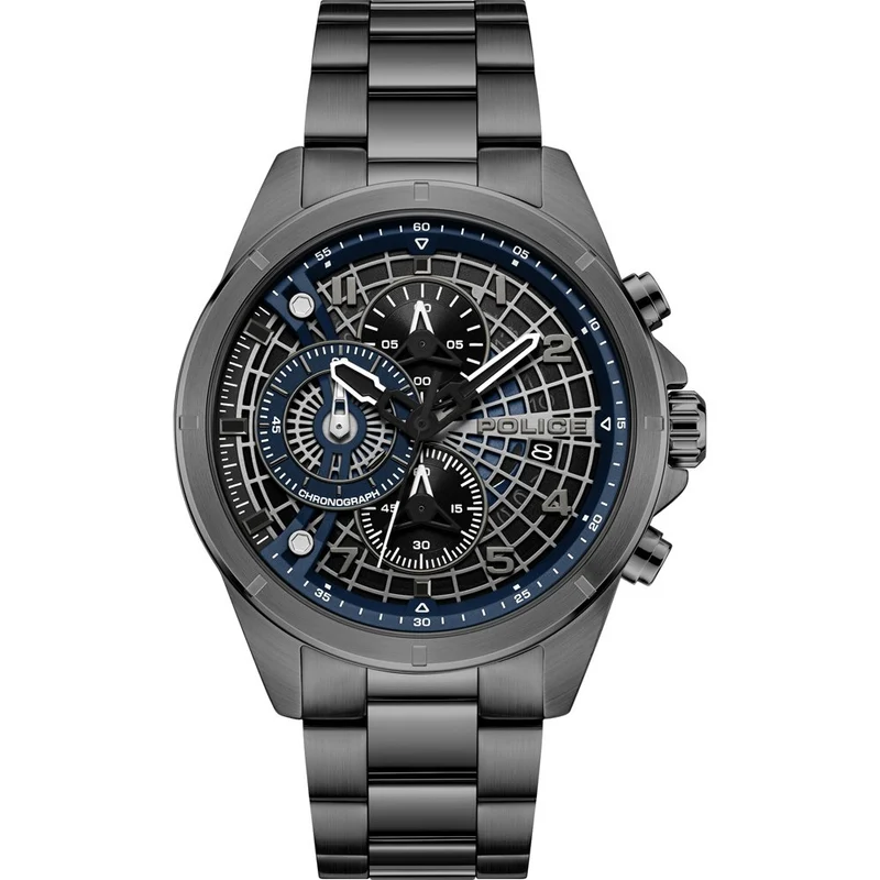 Police Cipher PEWGI0000103 Herren Armbanduhr Dunkelgrau • Chronograph • Mineralglas