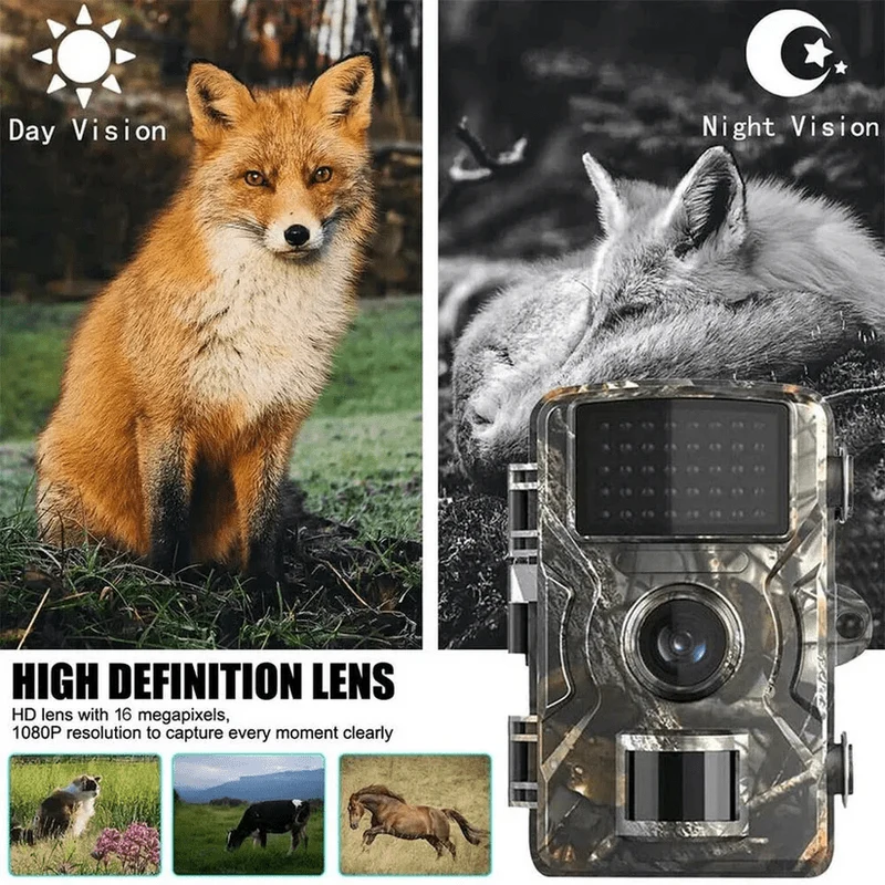 Wildlifecamera 1080P Nachtzicht Bewegingsdetectie Weerbestendig Bewakingscamera Buiten Jacht Natuur Wildlifeobservatie | Sansoti