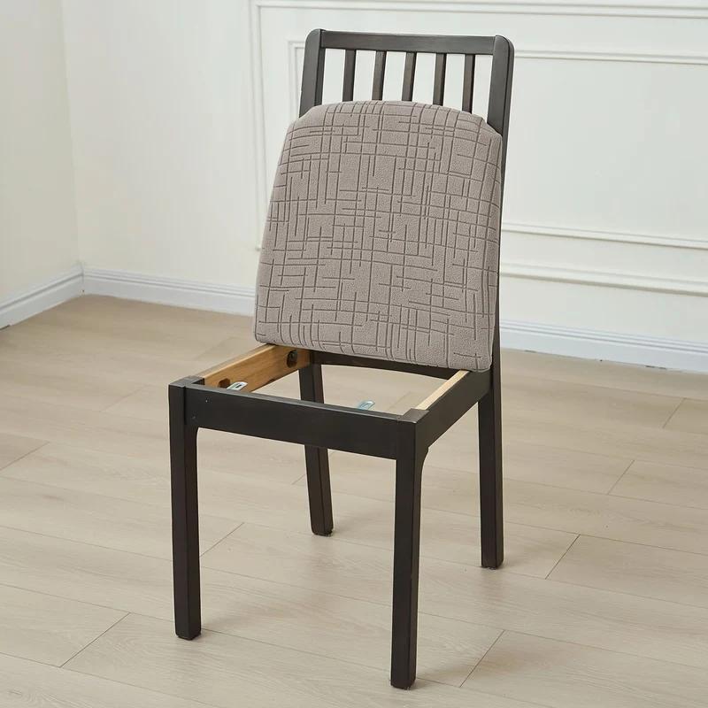 Elastische stoelhoes met zachte stretch voor eetkamerstoelen in moderne kleuren beige grijs afneembaar wasbaar | Sansoti