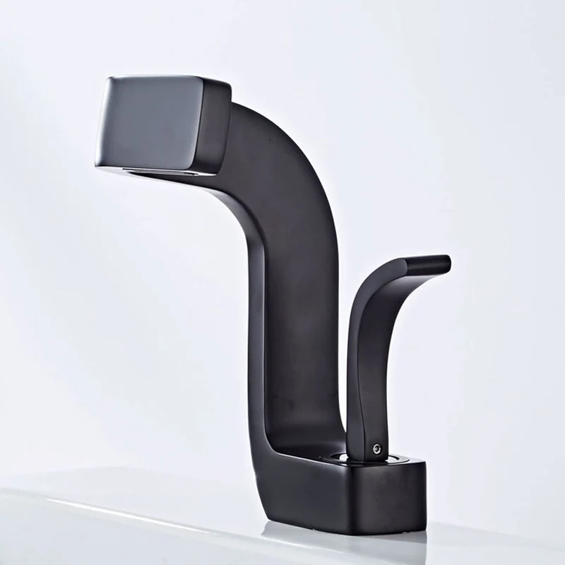 Waterval Badkamerkraan RVS304 Eengreeps Chroom Goud Zwart Wastafelkraan Modern Design Wasbak Mengkraan | Sansoti