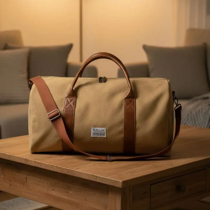 Vintage Weekendtas Canvas met Ruime Vakken voor Reizen Gym Sport Casual Retro Stijl Duffeltas Schoudertas | Sansoti