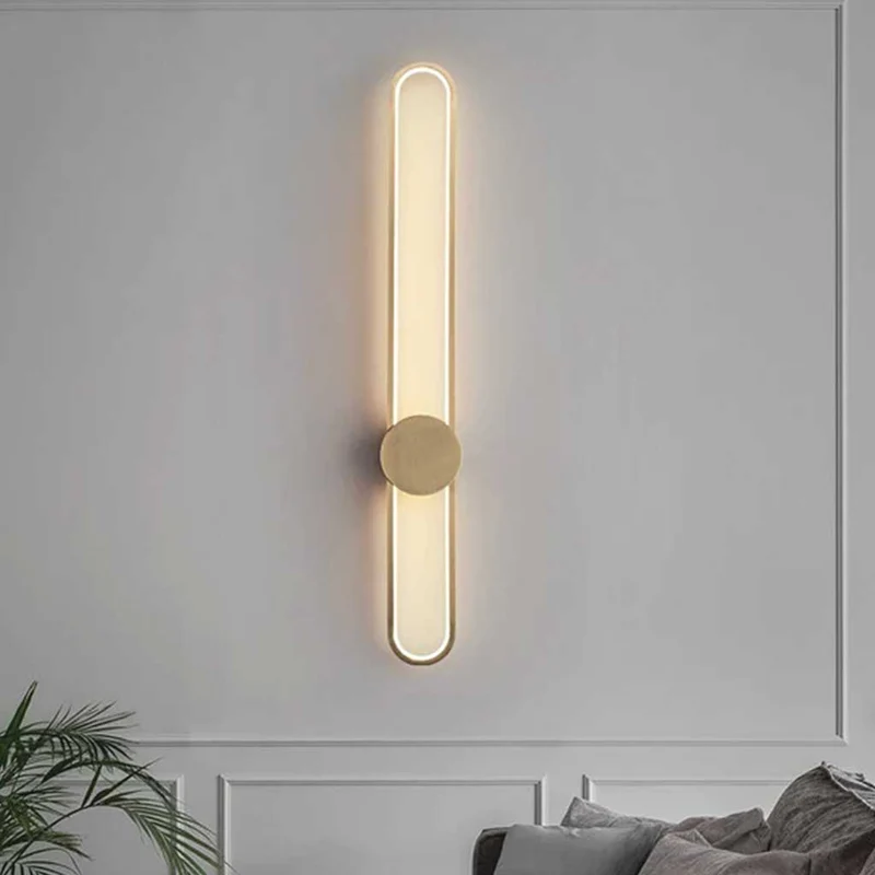 Ovale LED Wandlamp Aluminium Zwart Goud Slaapkamer Woonkamer Gang Modern Minimalistische Verlichting | Sansoti