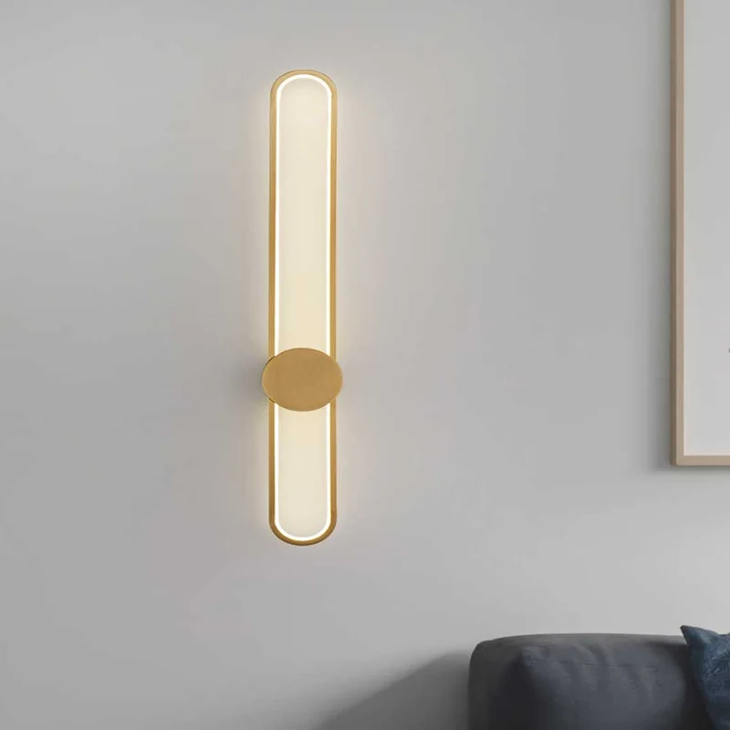 Ovale LED Wandlamp Aluminium Zwart Goud Slaapkamer Woonkamer Gang Modern Minimalistische Verlichting | Sansoti