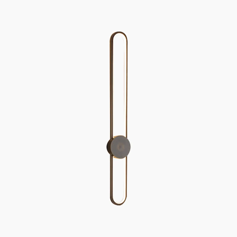 Ovale LED Wandlamp Aluminium Zwart Goud Slaapkamer Woonkamer Gang Modern Minimalistische Verlichting | Sansoti