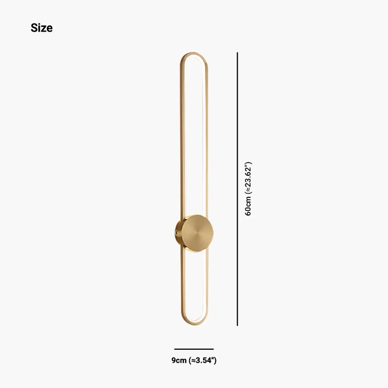 Ovale LED Wandlamp Aluminium Zwart Goud Slaapkamer Woonkamer Gang Modern Minimalistische Verlichting | Sansoti
