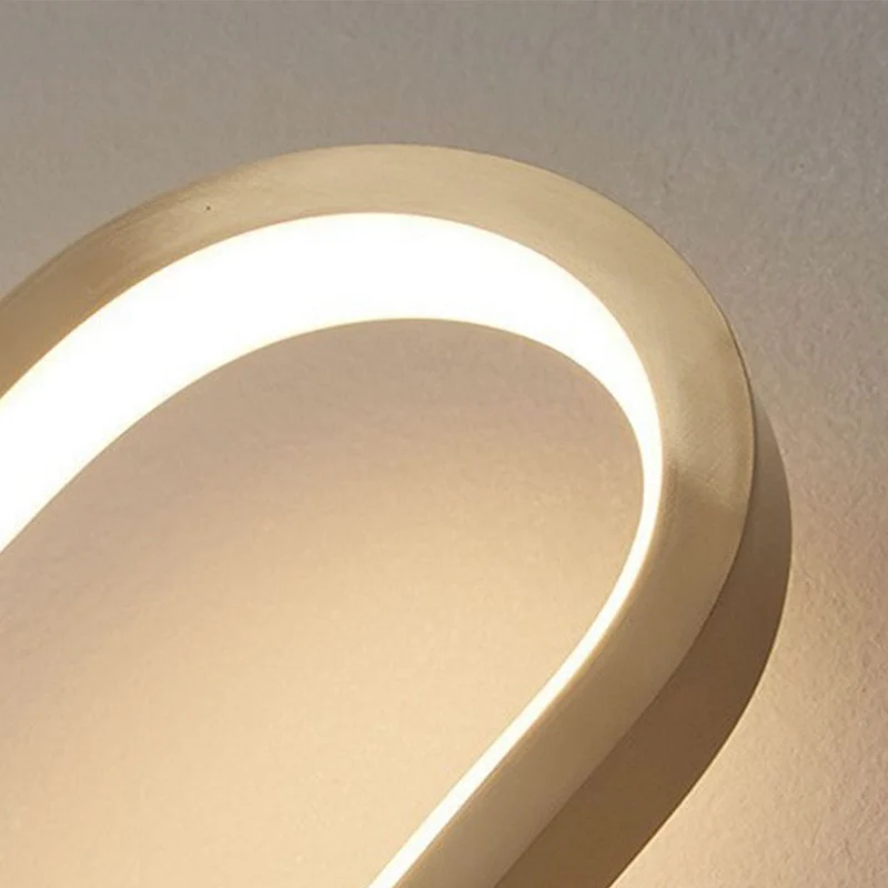 Ovale LED Wandlamp Aluminium Zwart Goud Slaapkamer Woonkamer Gang Modern Minimalistische Verlichting | Sansoti