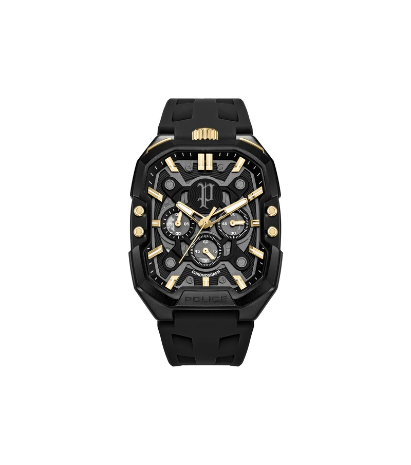 Police Bullhead PEWGO0092204-SET Herrenuhr Schwarz • Quarz-Chronograph • Mineralglas