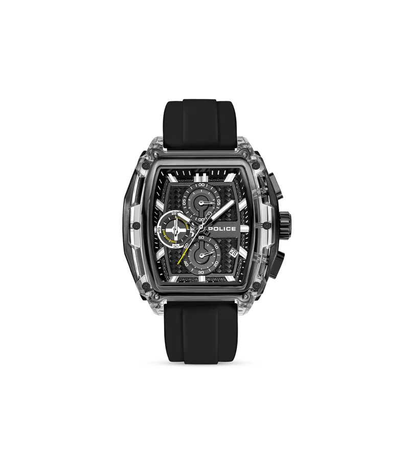 Police Clout Tank PEWGO00778X3 Herrenuhr Schwarz • Chronograph Set • 4 Wechselarmbänder