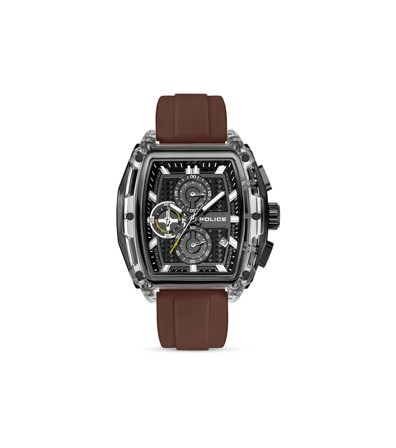Police Clout Tank PEWGO00778X3 Herrenuhr Schwarz • Chronograph Set • 4 Wechselarmbänder