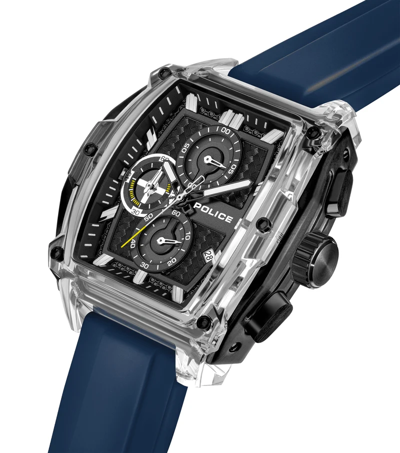 Police Clout Tank PEWGO00778X3 Herrenuhr Schwarz • Chronograph Set • 4 Wechselarmbänder