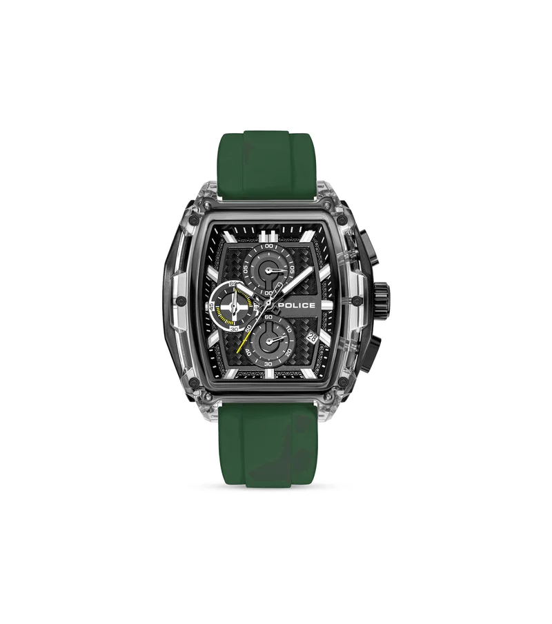 Police Clout Tank PEWGO00778X3 Herrenuhr Schwarz • Chronograph Set • 4 Wechselarmbänder