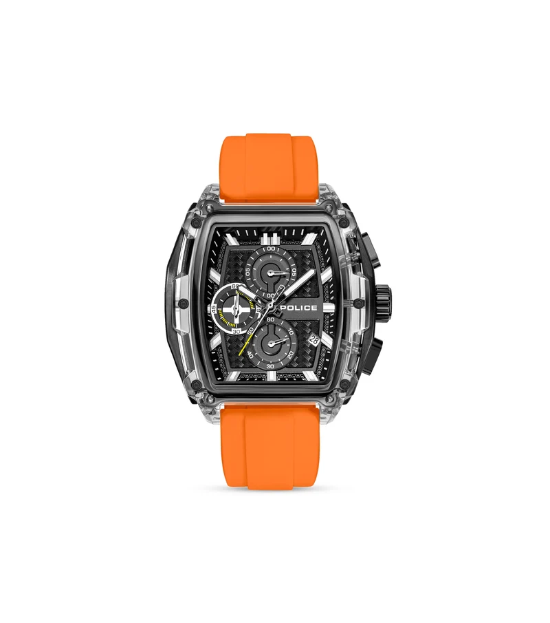 Police Clout Tank PEWGO00778X2 Herrenuhr Schwarz • Quarz-Chronograph • Set mit 4 Armbändern