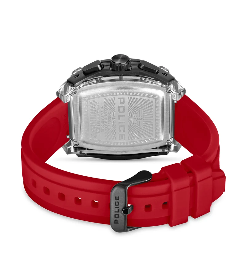 Police Clout Tank PEWGO00778X2 Herrenuhr Schwarz • Quarz-Chronograph • Set mit 4 Armbändern