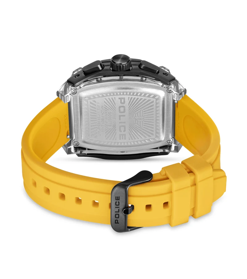 Police Clout Tank PEWGO00778X2 Herrenuhr Schwarz • Quarz-Chronograph • Set mit 4 Armbändern