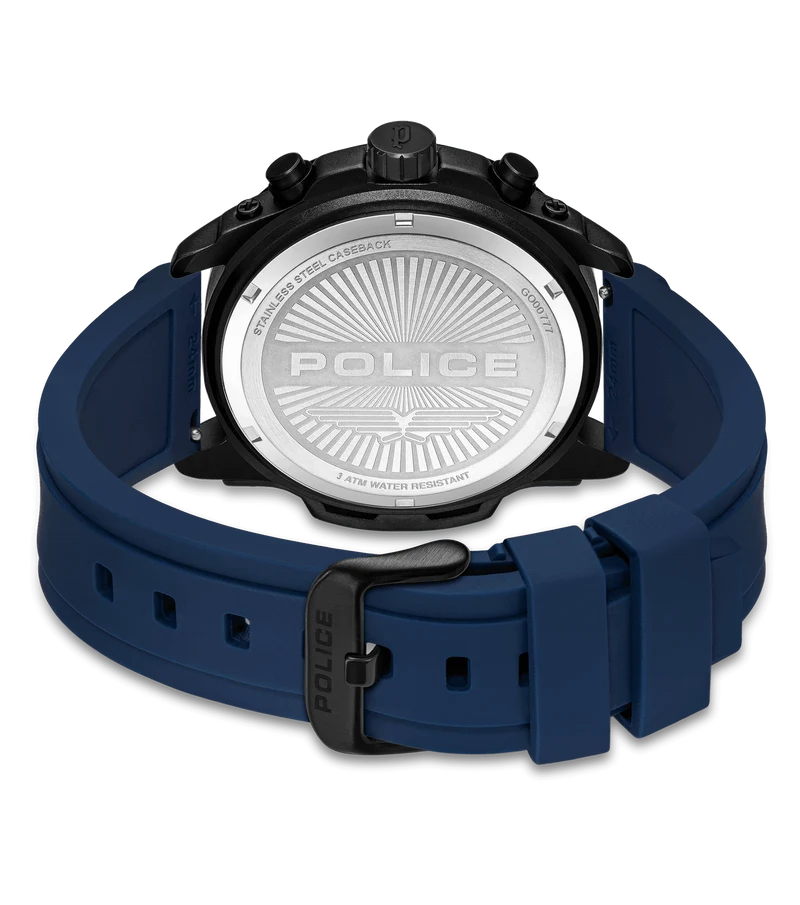 Police Clout Orb PEWGO00777X1 Herrenuhr Blau • Chronograph • Austauschbare Armbänder