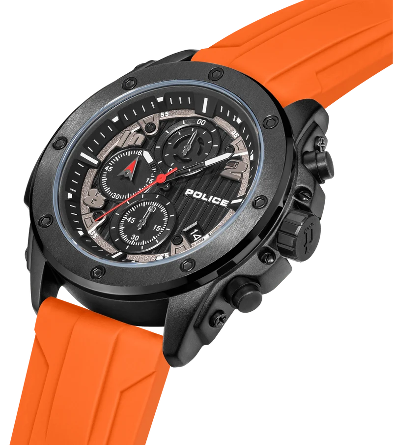 Police Clout Orb PEWGO00777X1 Herrenuhr Blau • Chronograph • Austauschbare Armbänder