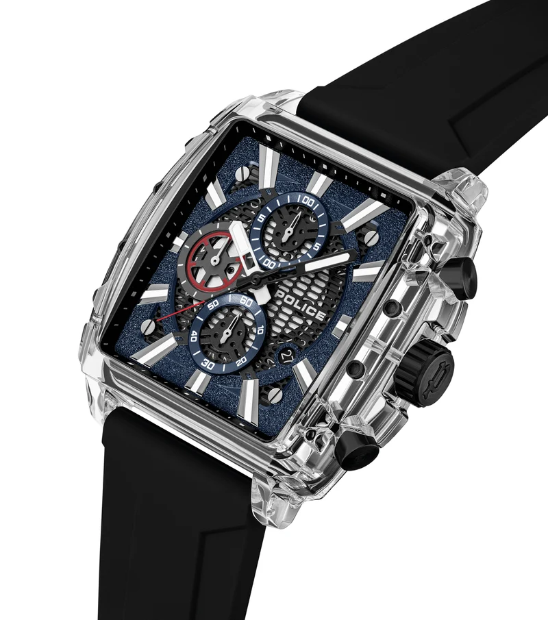 Police Clout Octet PEWGO00776X1 Herrenuhr Transparent • Quarz-Chronograph • 8 austauschbare Armbänder