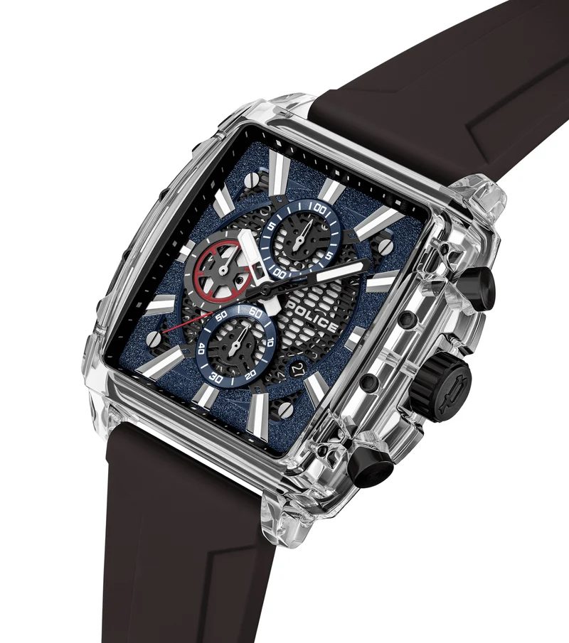 Police Clout Octet PEWGO00776X1 Herrenuhr Transparent • Quarz-Chronograph • 8 austauschbare Armbänder