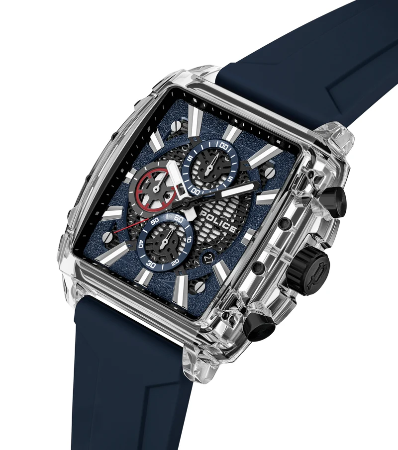 Police Clout Octet PEWGO00776X1 Herrenuhr Transparent • Quarz-Chronograph • 8 austauschbare Armbänder