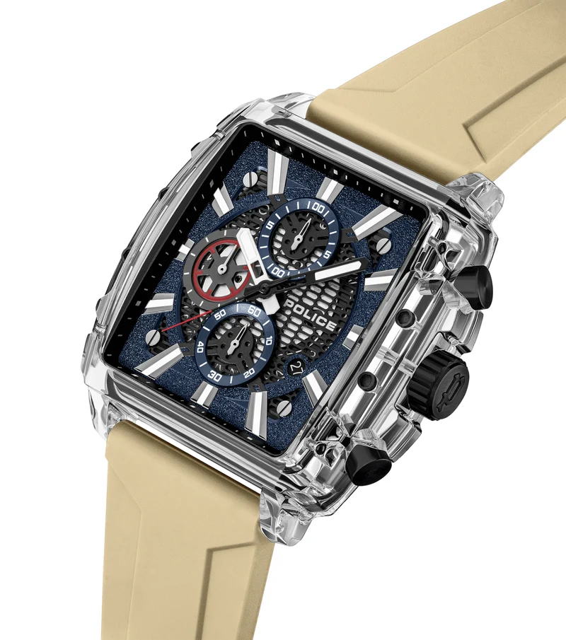 Police Clout Octet PEWGO00776X1 Herrenuhr Transparent • Quarz-Chronograph • 8 austauschbare Armbänder