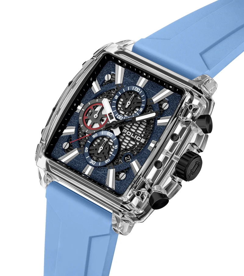 Police Clout Octet PEWGO00776X1 Herrenuhr Transparent • Quarz-Chronograph • 8 austauschbare Armbänder