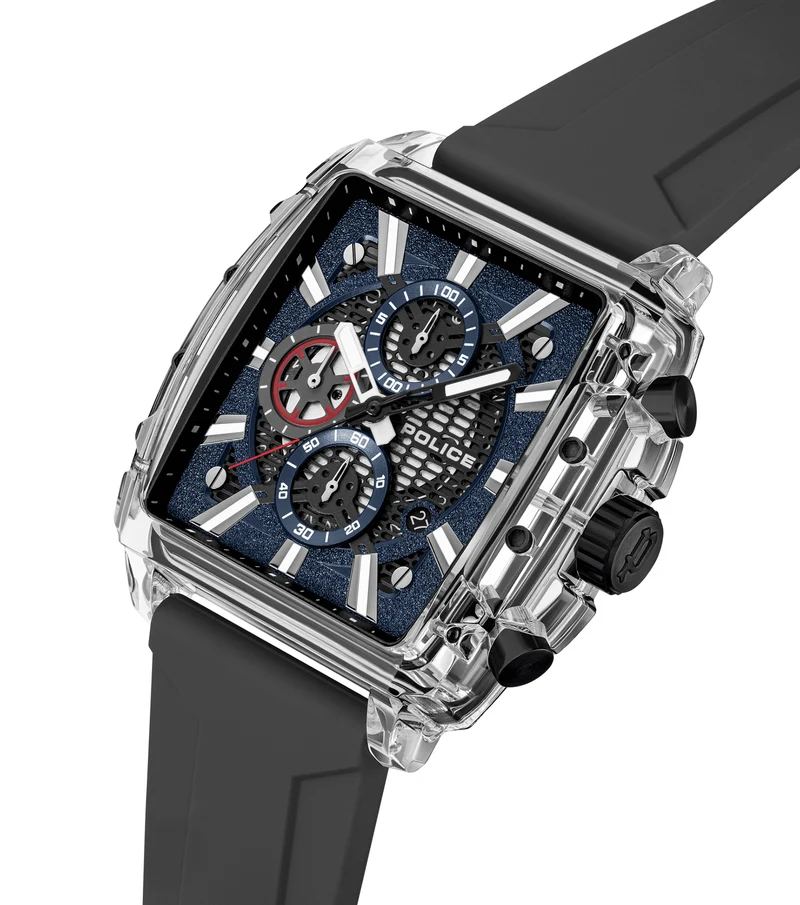 Police Clout Octet PEWGO00776X1 Herrenuhr Transparent • Quarz-Chronograph • 8 austauschbare Armbänder