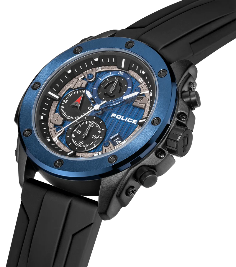 Police Clout Orb PEWGO00777X0 Herrenuhr Transparent • Chronograph • Austauschbare Armbänder