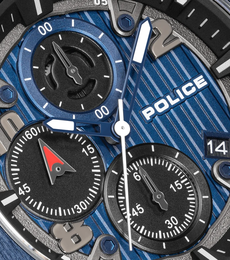 Police Clout Orb PEWGO00777X0 Herrenuhr Transparent • Chronograph • Austauschbare Armbänder