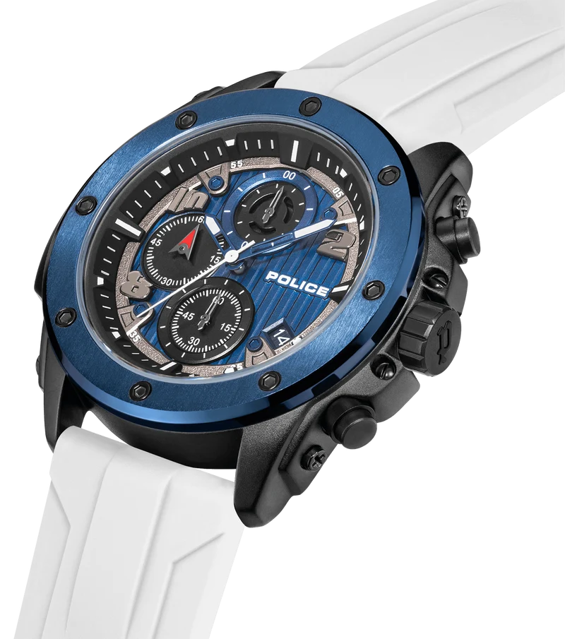 Police Clout Orb PEWGO00777X0 Herrenuhr Transparent • Chronograph • Austauschbare Armbänder