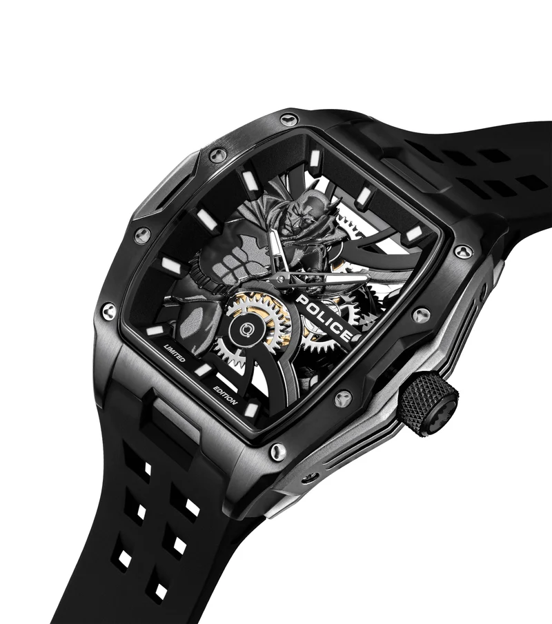 Police Gotham PEWGM0075301 Herrenuhr Schwarz • Limitierte Edition • Batman-Zifferblatt