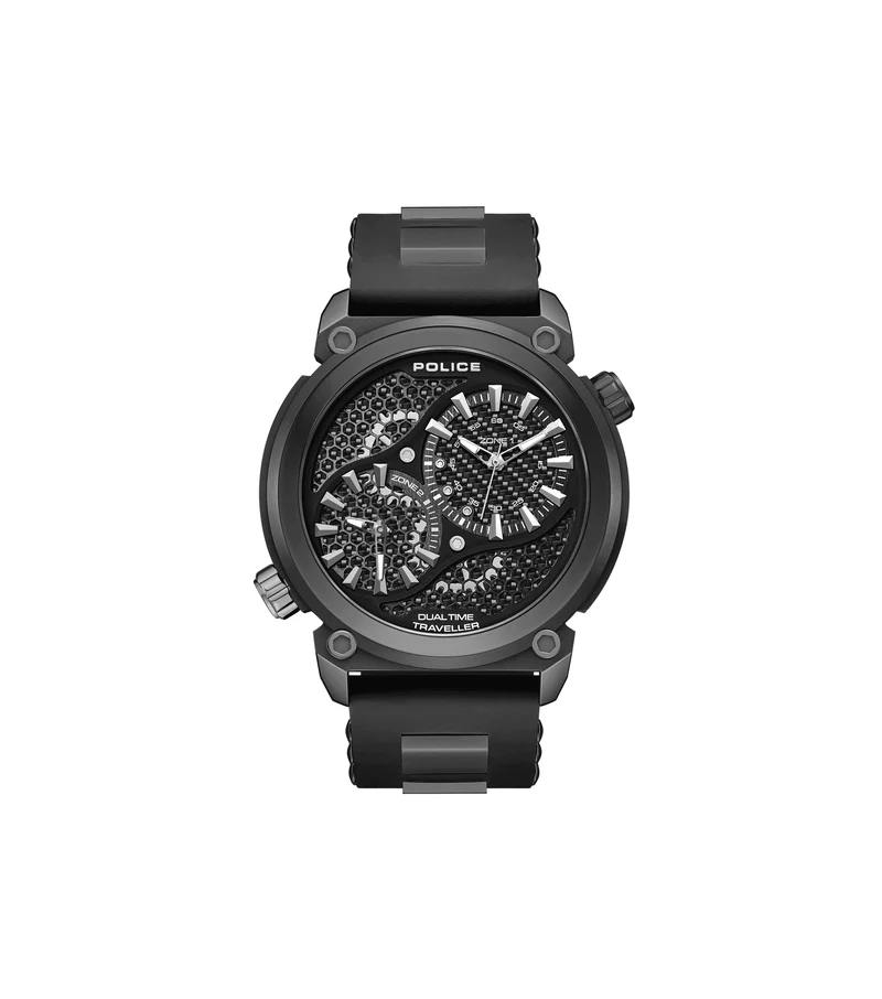 Police Boa PEWGM0071802 Herrenuhr Schwarz • Ionenplattiertes Gehäuse • Doppelkronen-Design