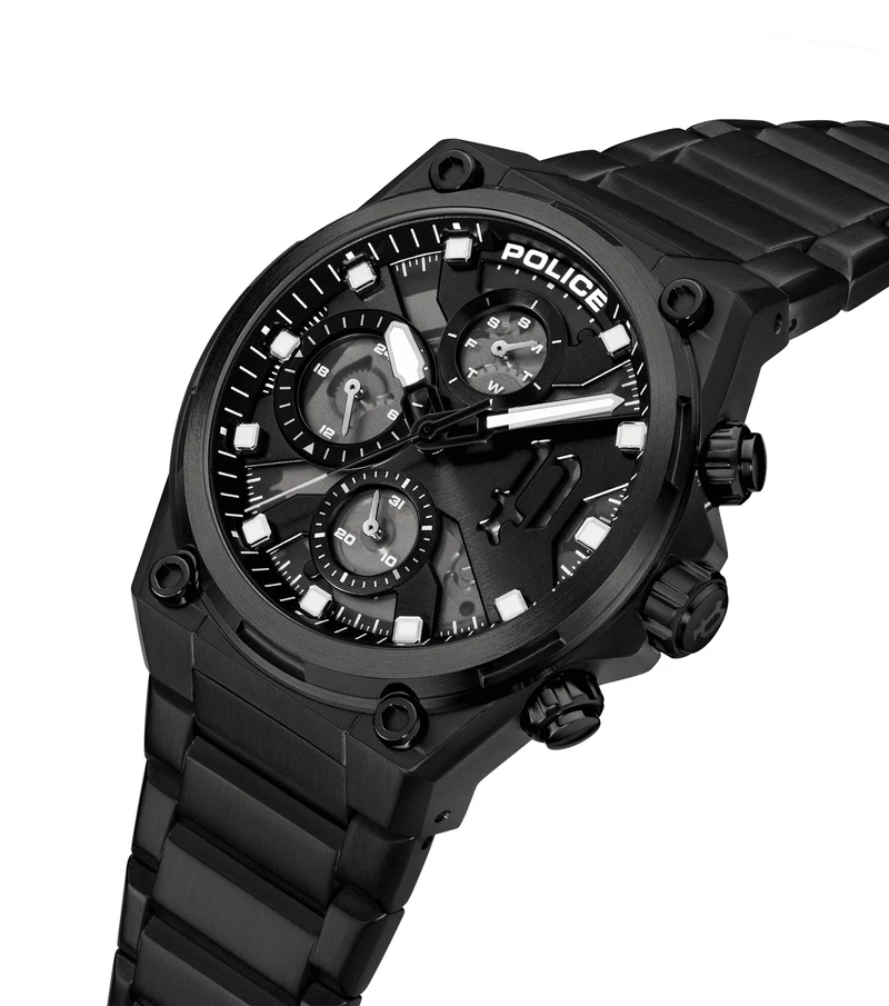 Police Airflow PEWGK2239106 Herren • Chronograph • IP-Schwarz Edelstahlarmband