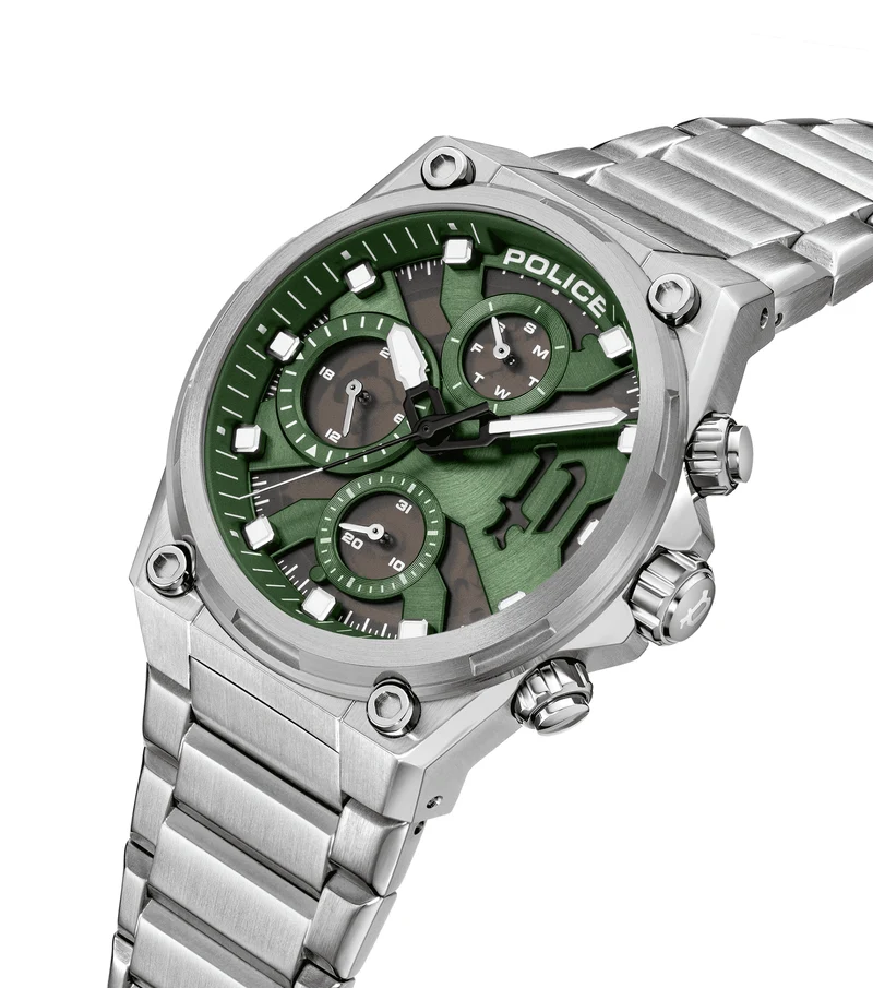 Police Airflow PEWGK2239104 Herrenuhr Silber • Multifunktionswerk • Industriedesign