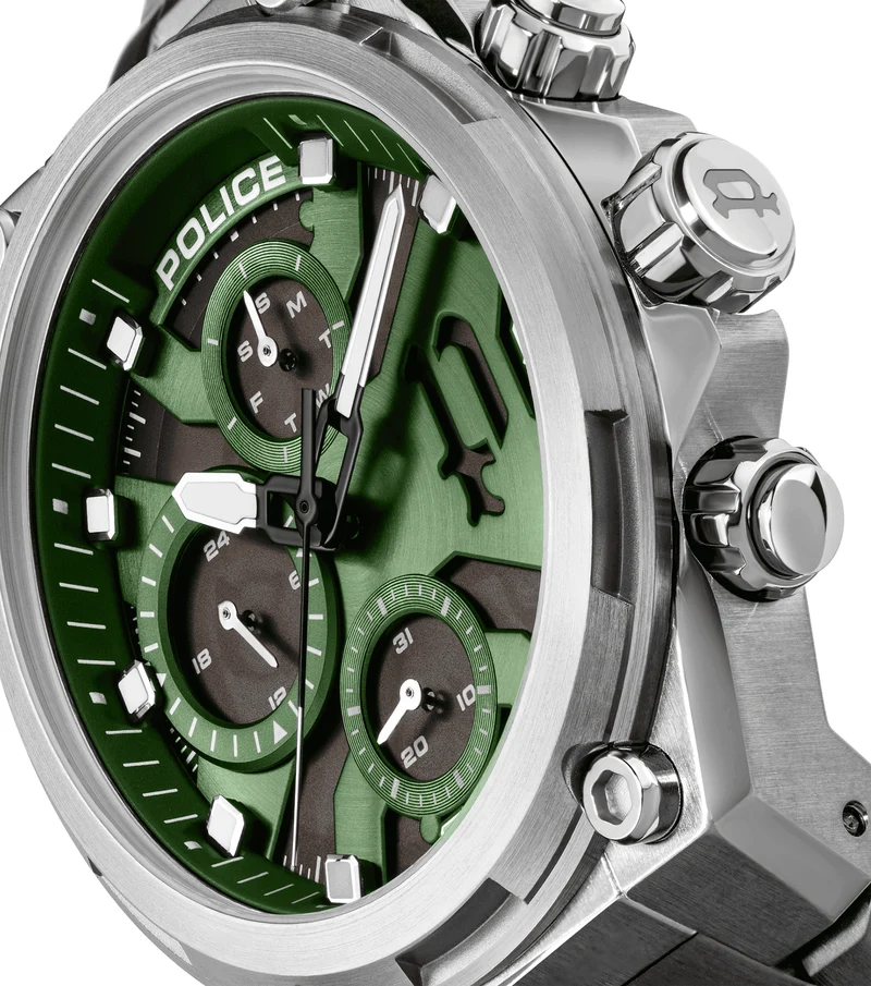 Police Airflow PEWGK2239104 Herrenuhr Silber • Multifunktionswerk • Industriedesign