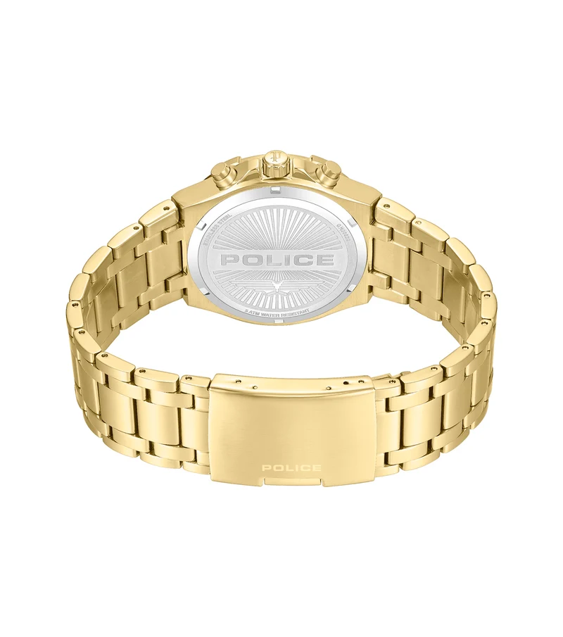 Police Guardian PEWGK0082003 Herrenuhr Goldfarben • Multifunktion mit Dual-Time • Gold-IP-Beschichtung