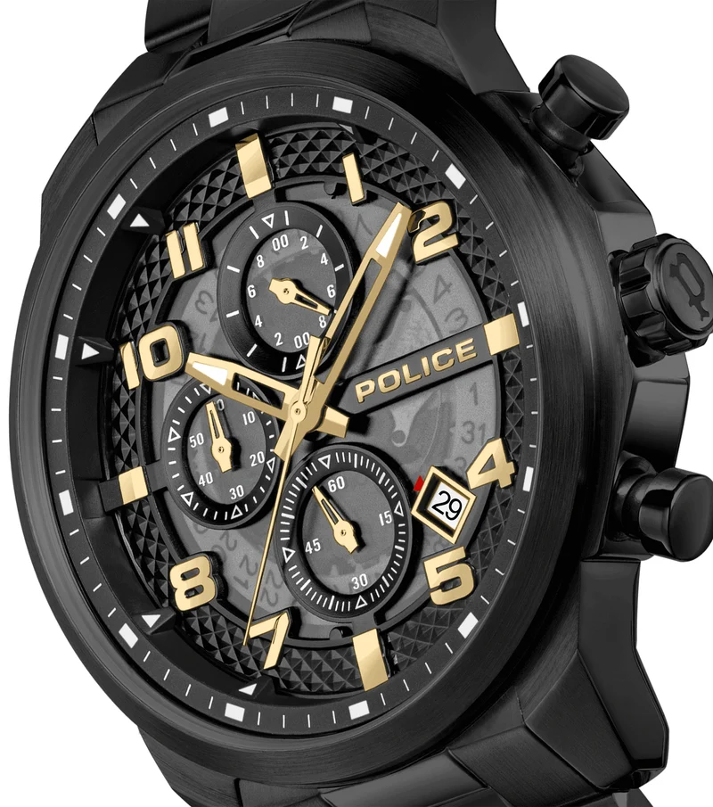 Police Soul PEWGK0053902 Herrenuhr Schwarz • Multifunction-Werk • 5 ATM Wasserdicht