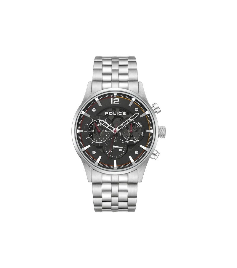 Police Driver II PEWGK0040205 Herrenuhr Silber • Multifunktionswerk • Edelstahlarmband