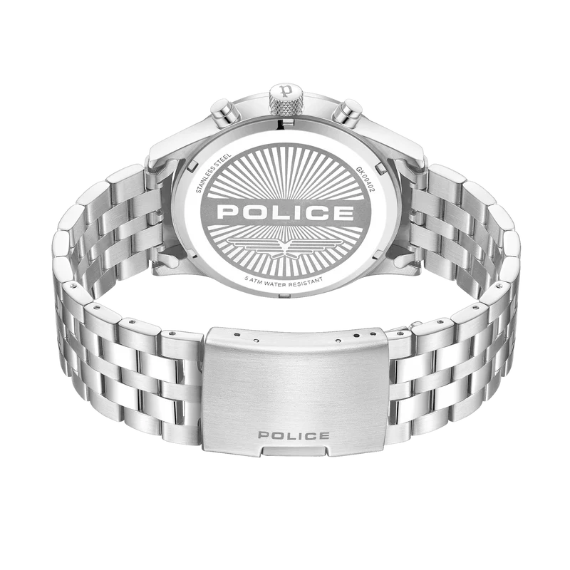 Police Driver II PEWGK0040205 Herrenuhr Silber • Multifunktionswerk • Edelstahlarmband