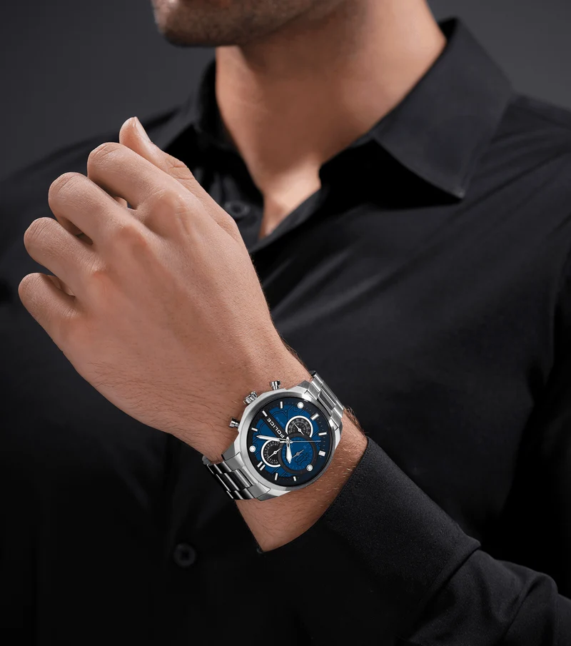 Police Reactor PEWGK0039207 Herrenuhr Silber • Multifunktionswerk • Edelstahlarmband