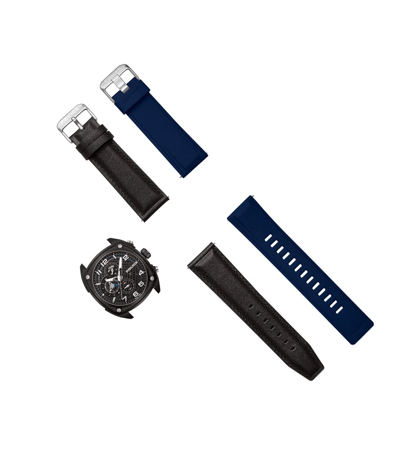Police Portland PEWGF00814X2 Herrenuhr Mehrfarbig • Chronograph • Set mit zwei Armbändern